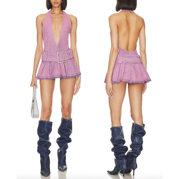 Jaded London Dresses & Skirts - JADED LONDON Malibu Plunge Denim Mini Dress